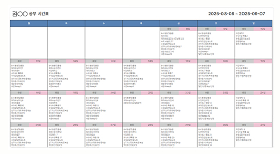1대1 개별 스케쥴링